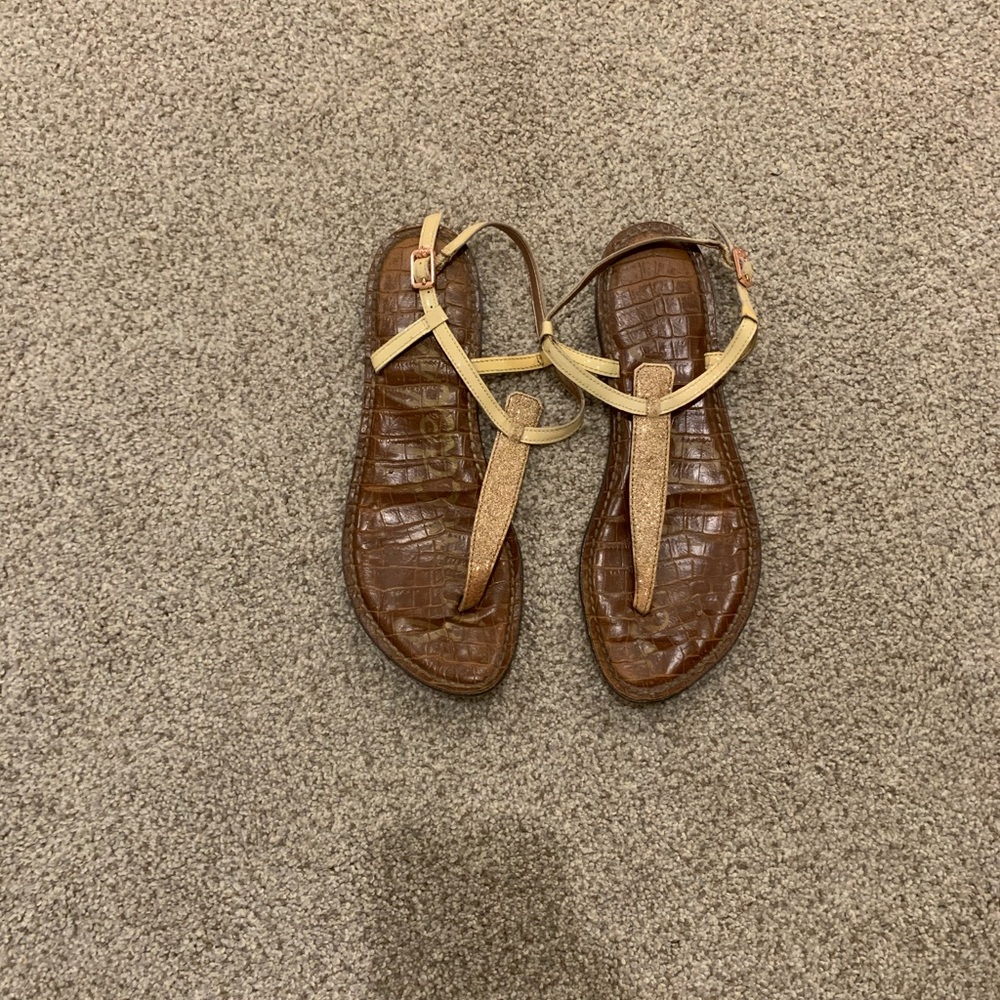 Sam Edelman Gold Gigi Thong Sandal